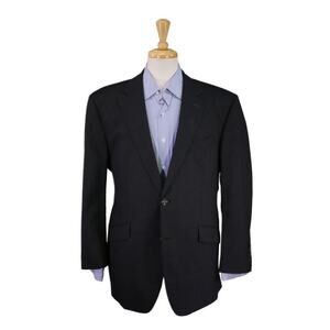 Sebastien Grey Clothiers Bespoke Solid Charcoal Gray 2Btn Wool Blazer Jacket 46R